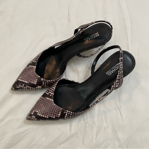 Michael Kors Snakeskin Kitten Heel, Sling Back, Women's 8 - Picture 8 of 10